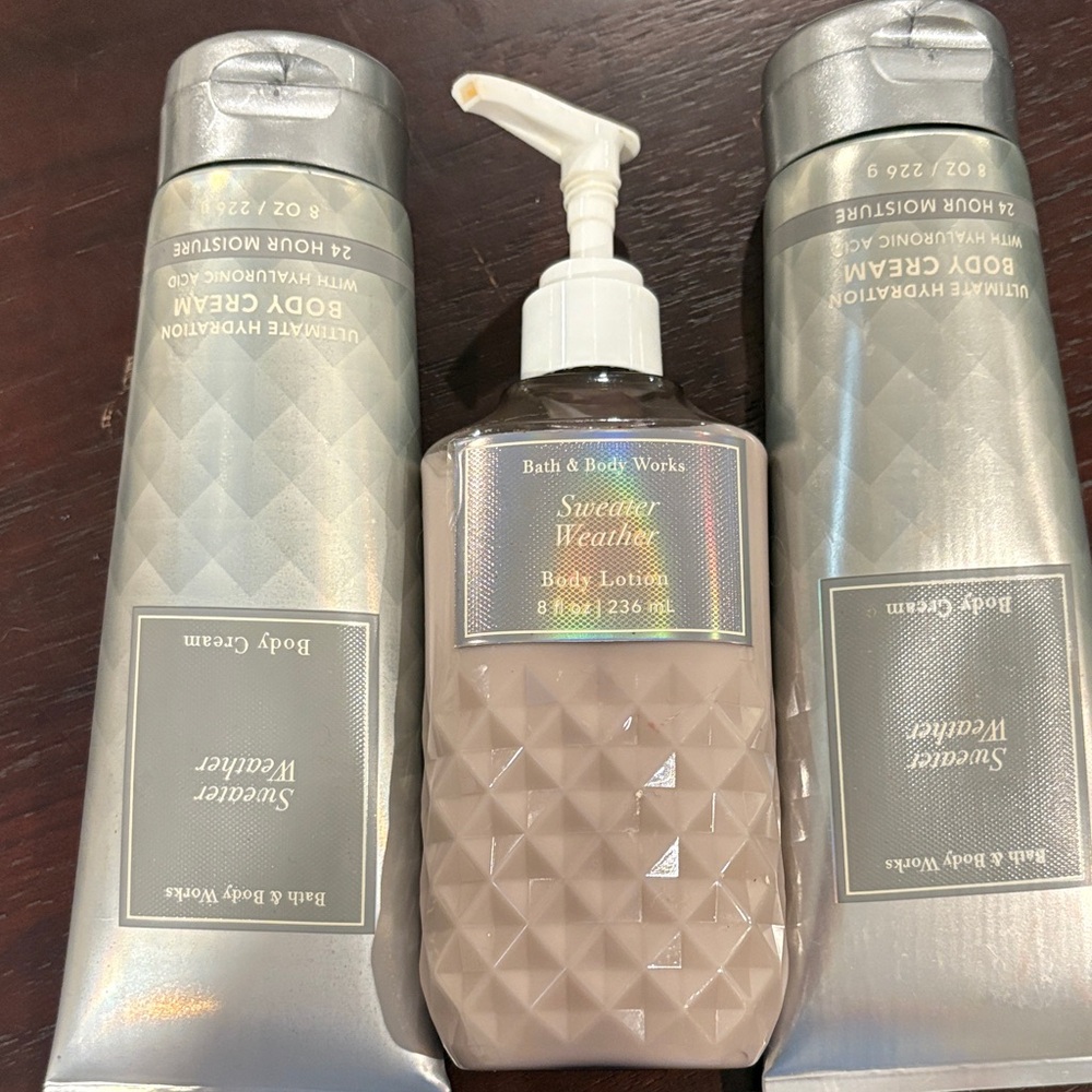 Bath & Body Works Sweater Weather Lotion and Cream Trio